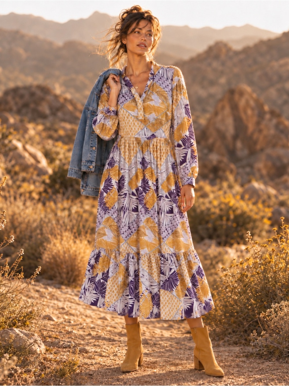 Anthropologie Mare Mare Lynda Maxi Dress Tropical Print Tiered Medium